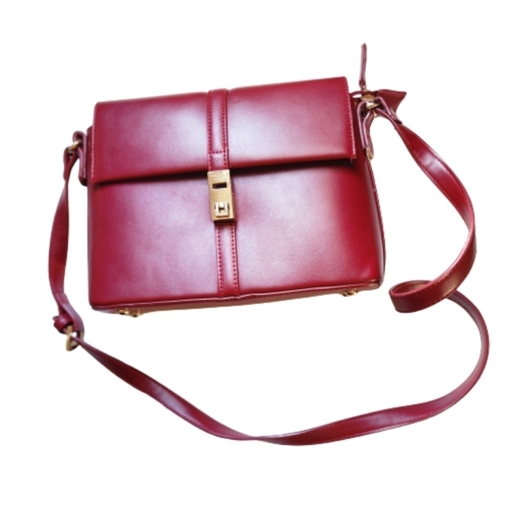 David Jones paris crossbody shoulder handbags color deep red